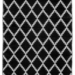 שטיח כותנה דוגמת מעויינים בצבע שחור