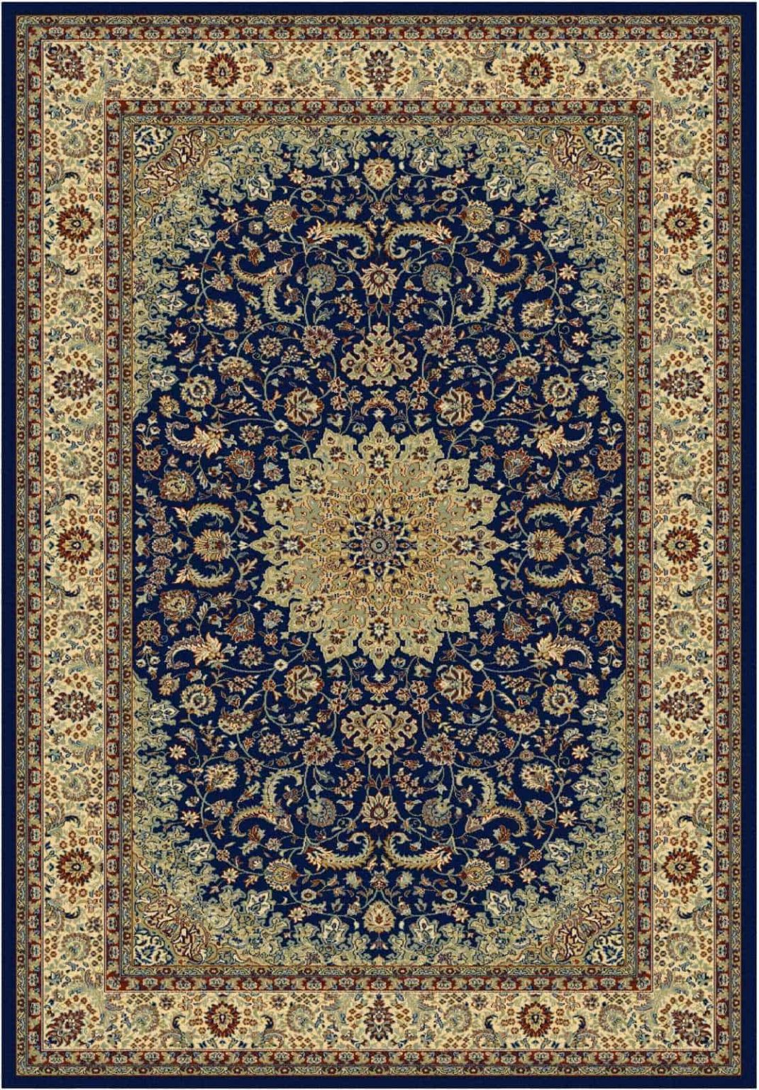 שטיח קלאסי דוגמת מדליון כחול