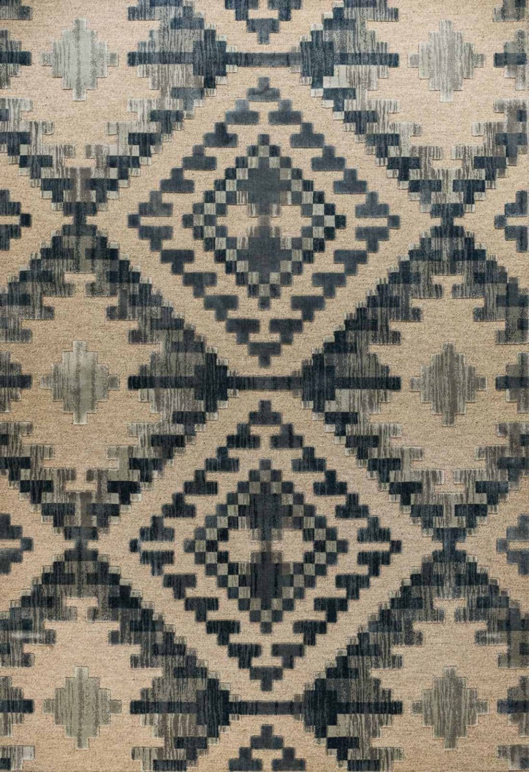 שטיח מודרני בדוגמת קאזאק צבע כחול