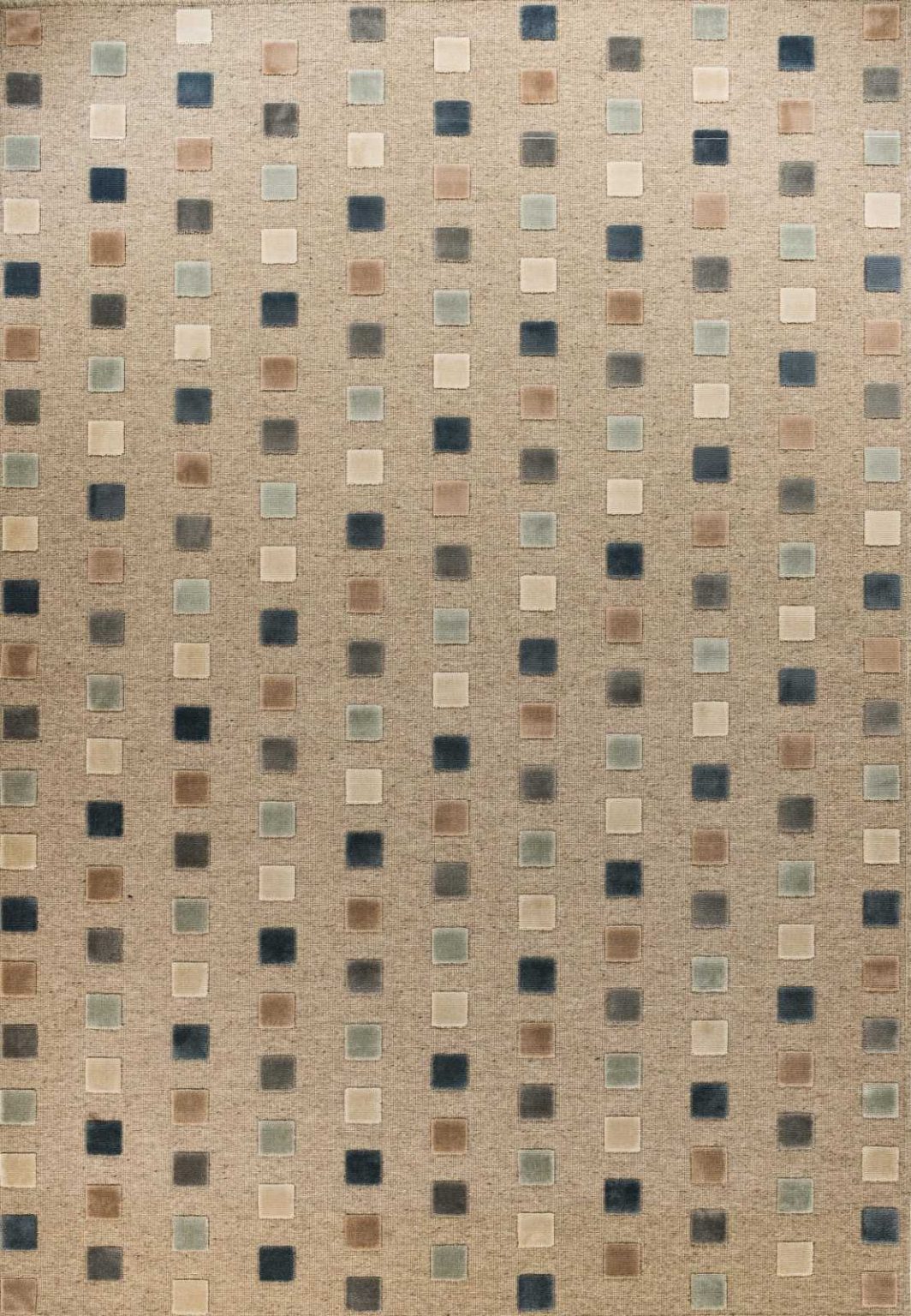 שטיח גאומטרי ריבועים קטן צבעוני