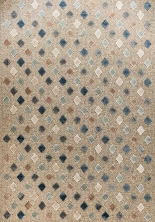 שטיח גאומטרי דוגמת מעויינים צבעוני שטיח גאומטרי דוגמת מעויינים צבעוני