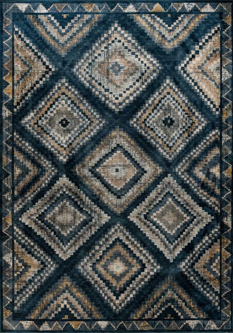 שטיח וינטג' גאומטרי בדוגמת מעוינים דגם 736/487330