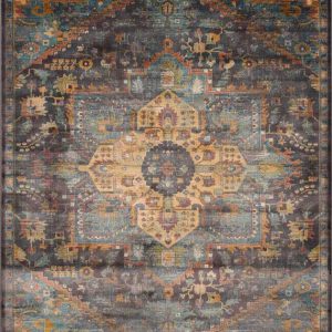 שטיח וינטיג' שחור זהב דוגמה קלאסית