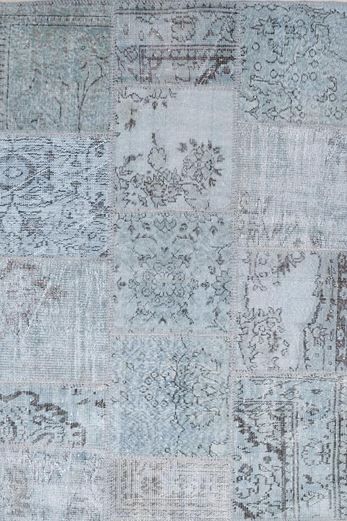 שטיח מלבני סגנון אוריינטלי חומר צמר צבע תכלת עבודת יד מתאים במיוחד לחדר ילדים