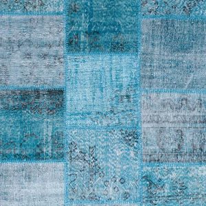 שטיח טורקיז בסגנון מלבני מצמר לחדר ילדים