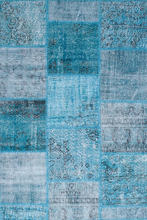 שטיח טורקיז בסגנון מלבני מצמר לחדר ילדים