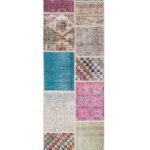 שטיח ראנר צבעוני עשוי צמר בעבודת יד