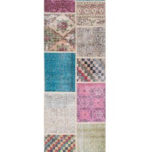 שטיח ראנר צבעוני עשוי צמר בעבודת יד