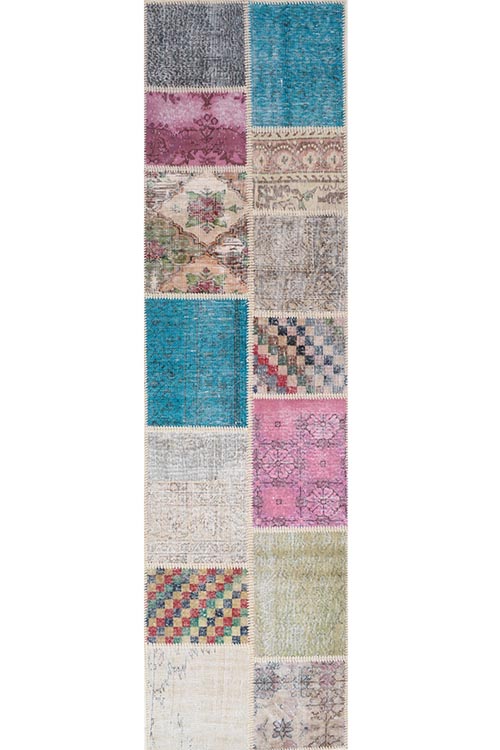 שטיח ראנר צבעוני עשוי צמר בעבודת יד