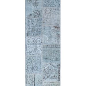 שטיח ראנר צמר בסגנון אותנטי וצבע תכלת