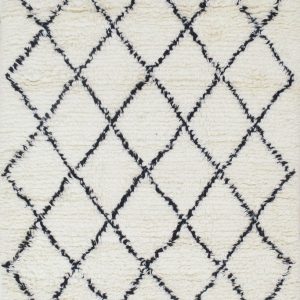 שטיח ברבר מרוקאי פרנז שחור לבן – תמונה 1