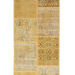 שטיח ראנר צמר צהוב בעבודת יד מתאים במיוחד למסדרון