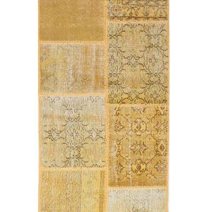 שטיח ראנר עשוי צמר בסגנון ייחודי בצבע צהוב המתאים במיוחד למסדרון