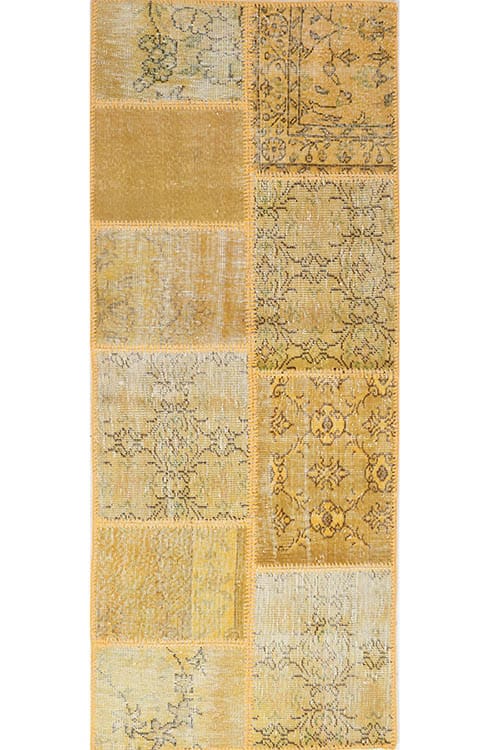 שטיח ראנר עשוי צמר בסגנון ייחודי בצבע צהוב המתאים במיוחד למסדרון