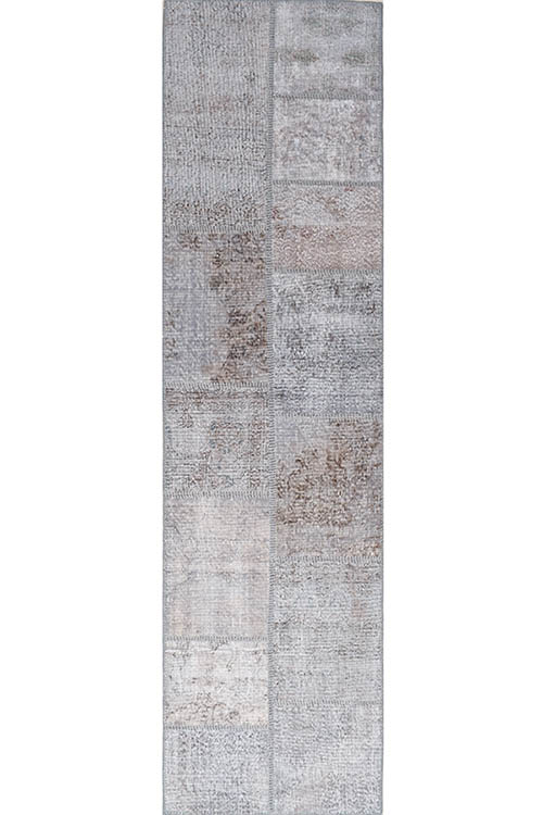 שטיח ראנר אפור מצמר בעיצוב עשיר במרקם