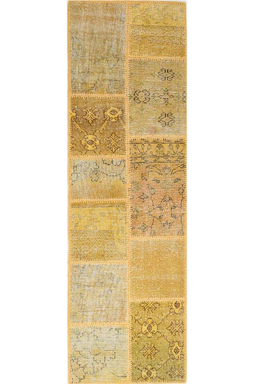 שטיח ראנר בסגנון פרחוני וגיאומטרי עשוי צמר