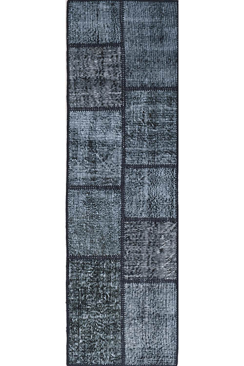 שטיח ראנר צמר שחור לבן עיצוב פאזלית מתאים במיוחד למסדרון