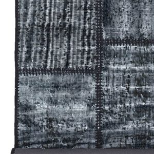 שטיח ראנר צמר שחור לבן עיצוב פאזלית מתאים במיוחד למסדרון