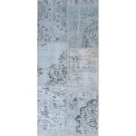 שטיח ראנר אורך צמר בסגנון תכלת עבודת יד מתאים במיוחד למסדרון עם מרקם מרובד ועיצוב ייחודי