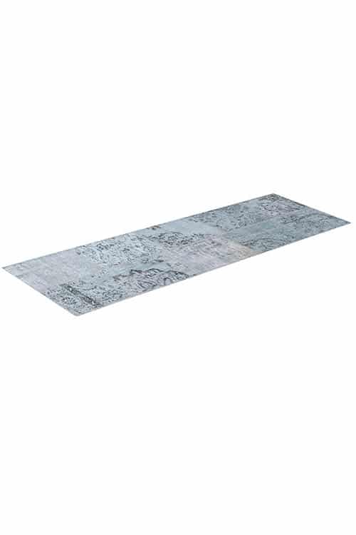 שטיח ראנר אורך צמר בסגנון תכלת עבודת יד מתאים במיוחד למסדרון עם מרקם מרובד ועיצוב ייחודי