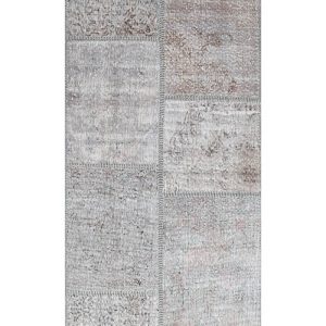 שטיח ראנר אפור מצמר בעיצוב מודרני ומרשים