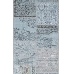 שטיח ראנר צלטיקה בסגנון טלאי מצמר בצבע תכלת