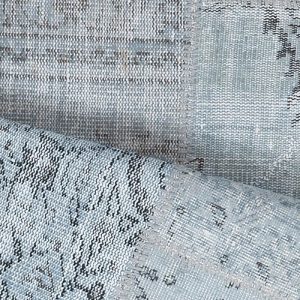 שטיח ראנר עבודת יד מצמר בסגנון וינטג' בצבע תכלת מתאים במיוחד למסדרון