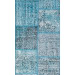 שטיח ראנר יפיפה מצמר בצבע טורקיז