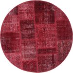 שטיח עגול עשוי צמר בצבע אדום בסגנון מרשים מתאים במיוחד לחדר ילדים