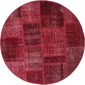 שטיח עגול עשוי צמר בצבע אדום בסגנון מרשים מתאים במיוחד לחדר ילדים