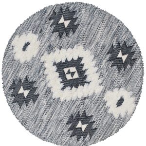 שטיח סקנדינבי עגול 2244 שחור לבן – תמונה 1