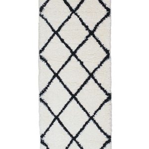 ⁦שטיח ברבר אריגה ראנר שחור/ לבן⁩ – תמונה ⁦3⁩