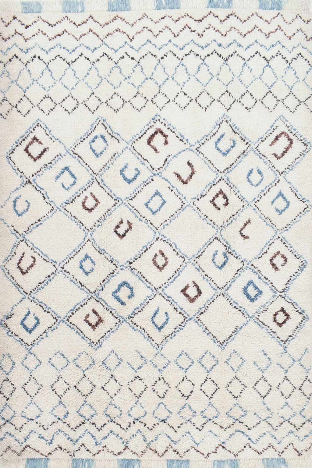 שטיח נורדי מלבני עשוי צמר בצבעים חום