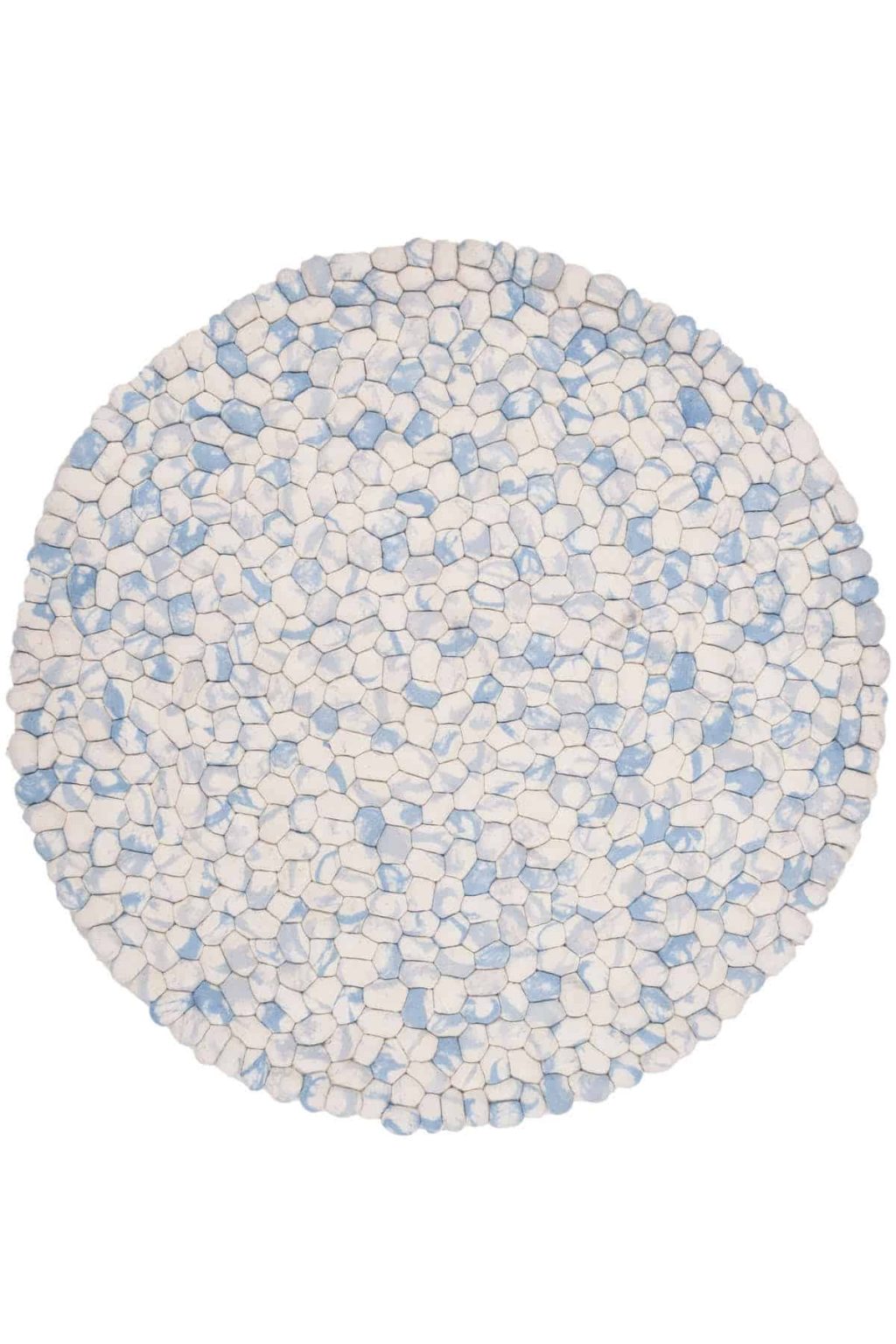 שטיח חלוקי נחל תכלת עגול