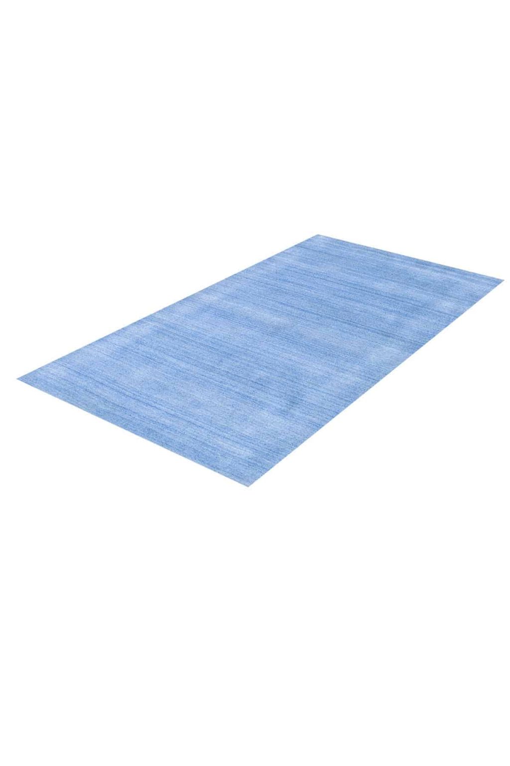 שטיח מודרני מלבני צמר ויסקוזה בגוון תכלת מתאים במיוחד לחדר ילדים ומעניק נוחות למגע