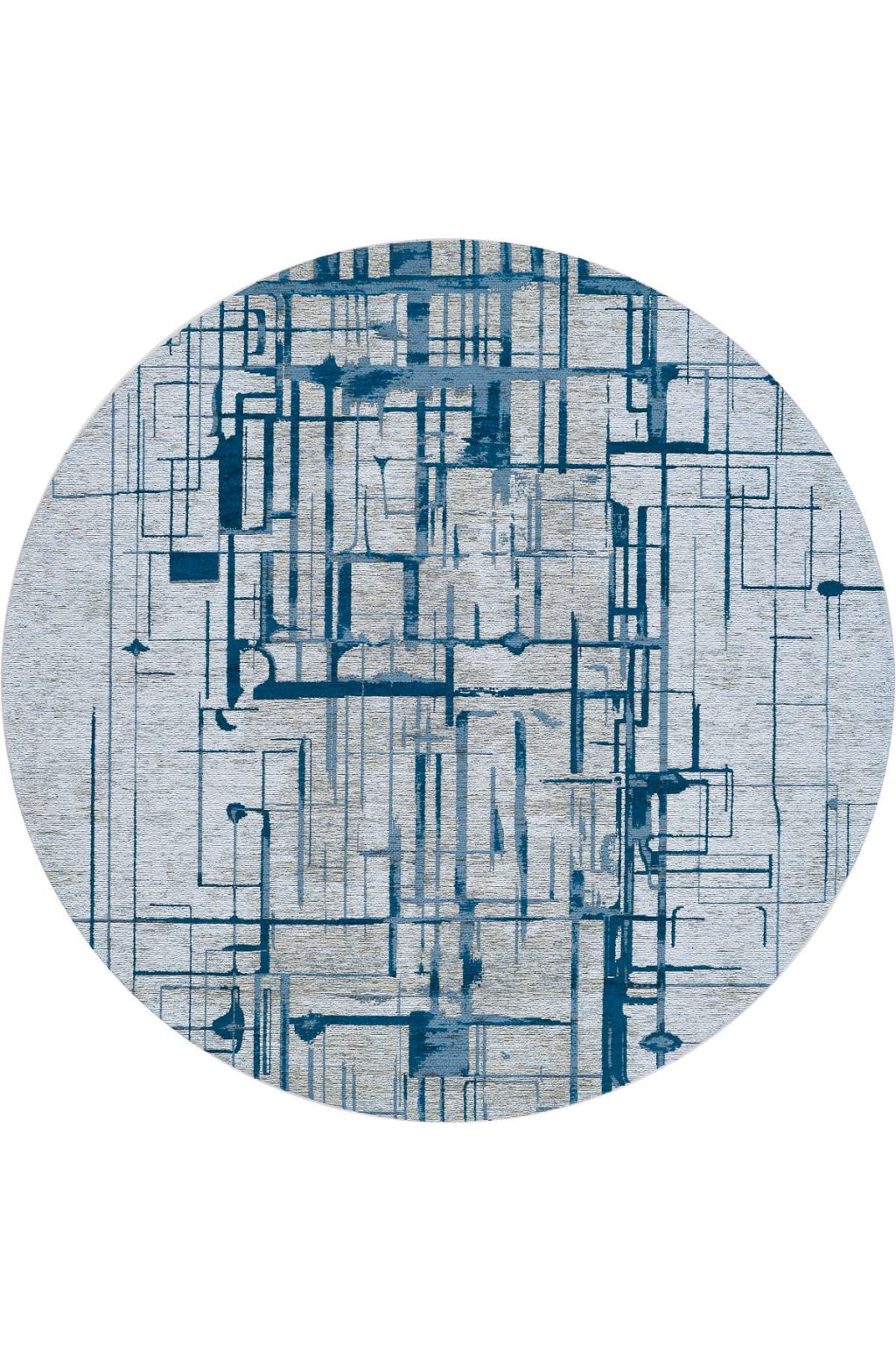 שטיח מנילה KELVIN עגול כחול