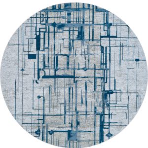 שטיח מנילה KELVIN עגול כחול