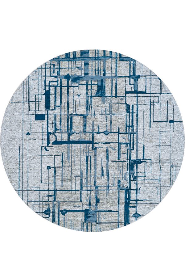 שטיח מנילה KELVIN עגול כחול