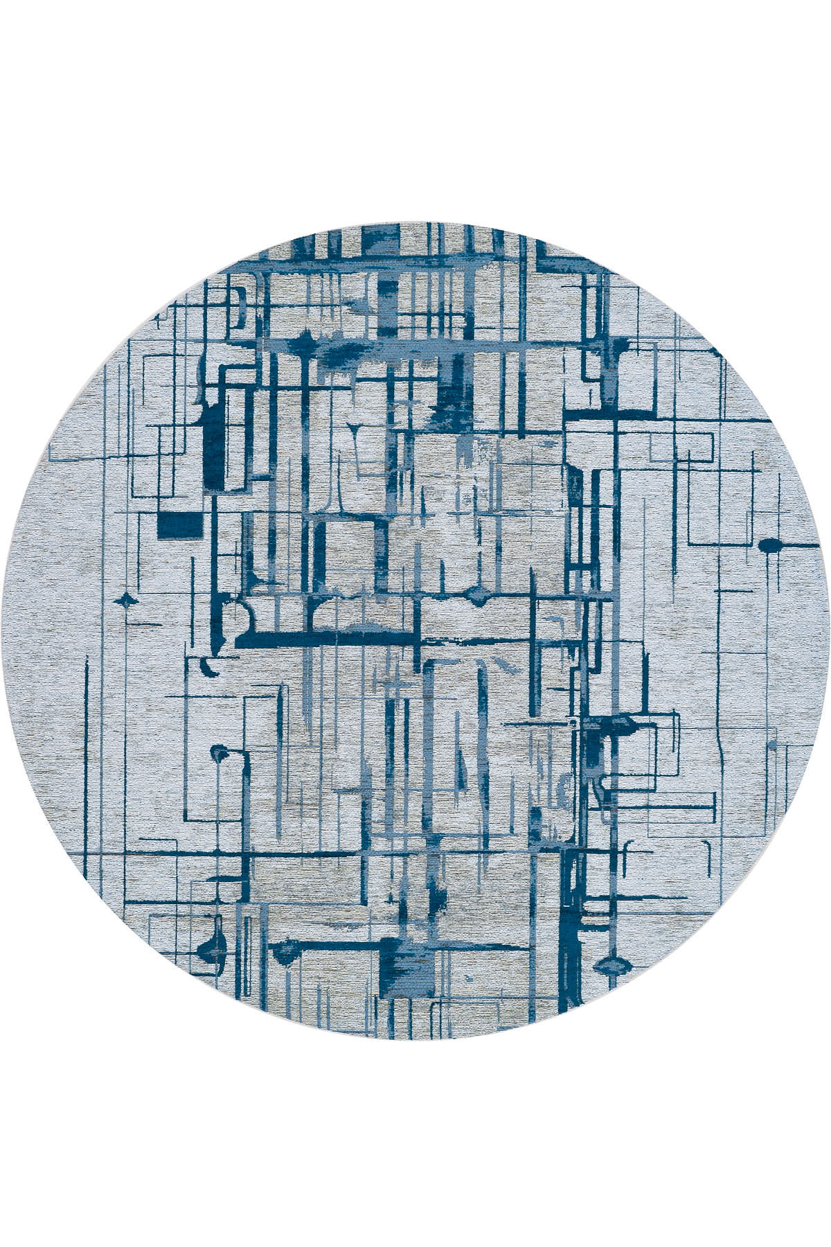 שטיח מנילה KELVIN עגול כחול