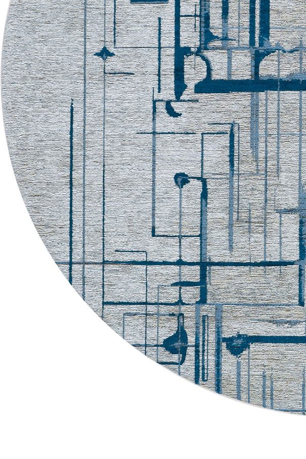 שטיח מנילה KELVIN עגול כחול