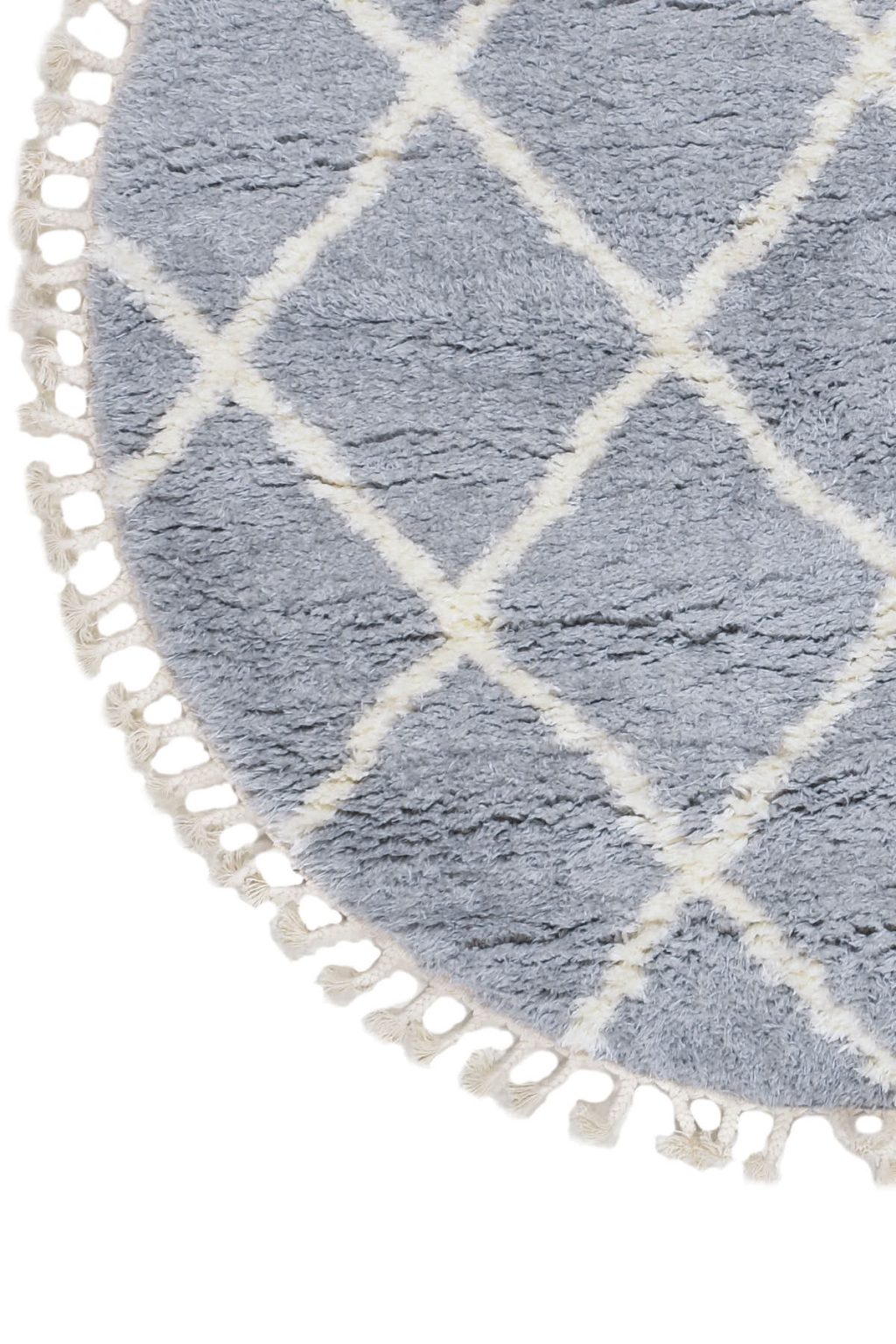 שטיח ברבר אריגה עגול שחור לבן