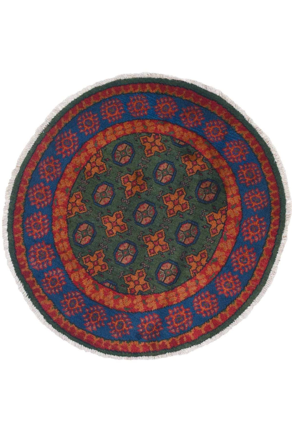 שטיח עגול בסגנון כפרי ותוצרת יד