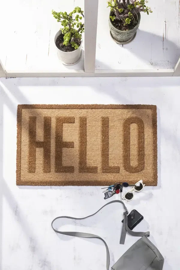 1575_3 שטיח כניסה לבית הלו Hello טבעי