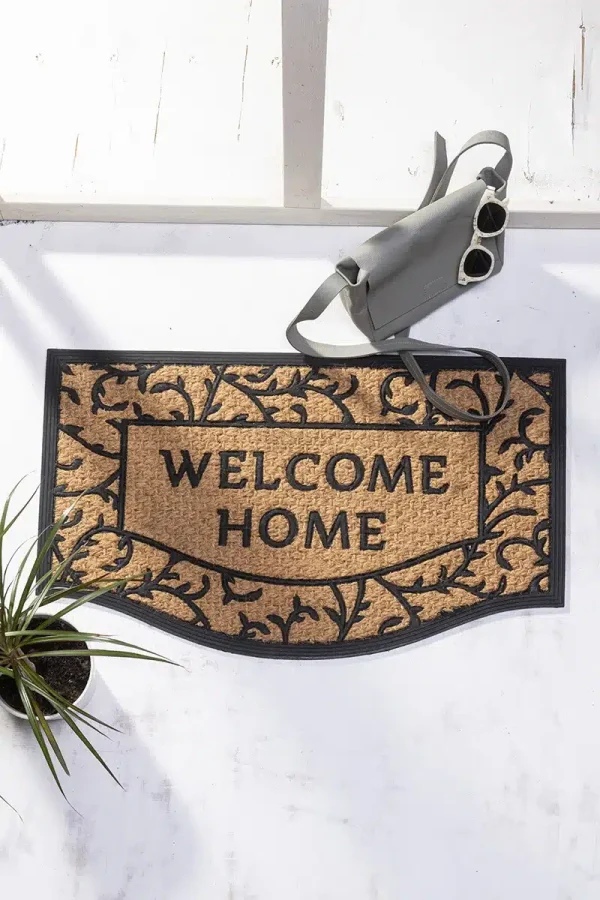 1576_3 שטיח כניסה לבית וולקם הום Welcome Home טבעי