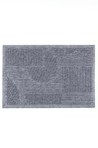 שטיח כניסה לבית פסים אפור בהיר