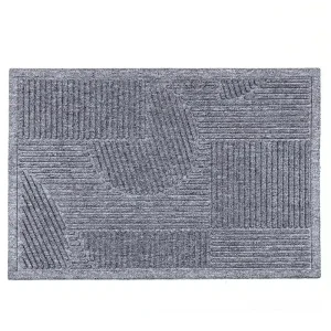 שטיח כניסה לבית פסים אפור בהיר