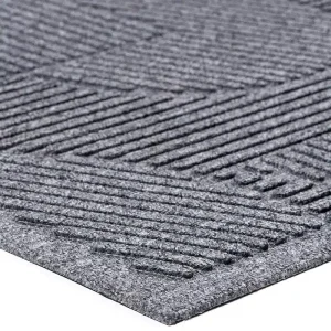 שטיח כניסה לבית פסים אפור בהיר