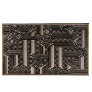שטיח כניסה לבית לולאות גאומטרי זהב
