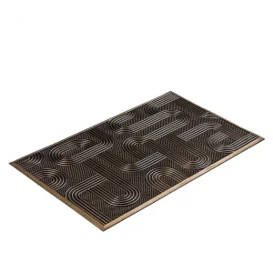 שטיח כניסה לבית לולאות גאומטרי זהב