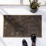 שטיח כניסה לבית לולאות גאומטרי זהב